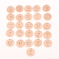 Acier inoxydable poli miroir 12mm breloques lettres alphabet creuses