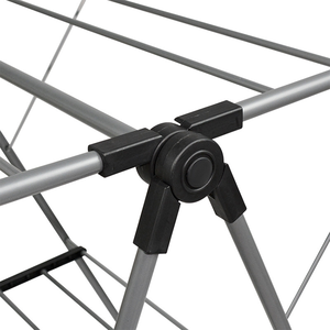 समायोज्य स्टेनलेस स्टील के कपड़े लटका रैक बड़ी क्षमता डबल स्तर ड्रायर खड़े मजबूत फोल्डेबल पंख बाथरूम - Product Image 4