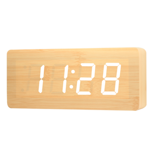 New Material MDF Voice Control AAA Battery and USB Charger <strong>Digital</strong> <strong>Desk</strong> <strong>Clock</strong> Wood Alarm <strong>Clock</strong> Wooden Led <strong>Digital</strong> Alarm <strong>Clock</strong> - Product Image 2
