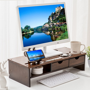 Soporte Elevador para Monitor de Computadora de Escritorio, de Madera Sólida, 2 Niveles, Organizador de Oficina, Tipo Rectangular, Multiusos - Product Image 2
