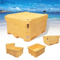 Conteneur de transport de poissons vivants super grand de 1000 L, moulé par rotation, boîte en plastique isolée résistante, solution de rangement pour matériel de pêche