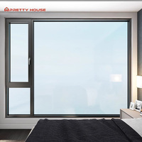 Fenêtre à battant moderne en aluminium à double vitrage, verre trempé double, isolation thermique, moustiquaire en acier inoxydable pour maison et appartement