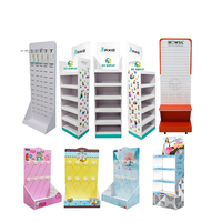 Rak Display Plastik 4 Tingkat 6 Tingkat, Dikemas Datar, untuk Iklan, Kertas Bergelombang, PVC, Rak Menara Display untuk Pasar