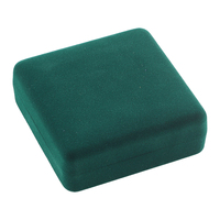 Boîte à bijoux en cuir vert carrée avec doublure en velours, idéale pour ranger les pièces de monnaie, les pendentifs et les badges