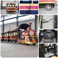 Train sans rails Nova Rides avec lumières LED pour enfants, train rouge Thomas pour fête foraine, parc d'attractions, TLT-FT2