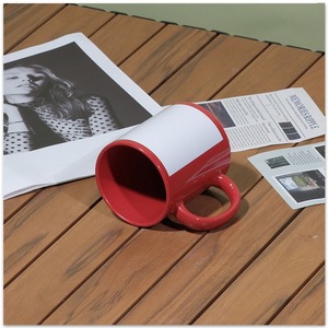 Café de cerámica recubierto de 11oz para tazas Tazas de sublimación a todo color con parche blanco Tazas de cerámica personalizables - Product Image 4