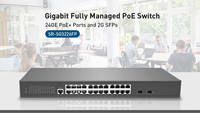 24GE+2SFP Full Giga 802.3af/at L2 Managed PoE Switch dengan SNMP & QoS Kapasitas 160Gbps Dapat Ditumpuk SR-SG3226FP Network Switch