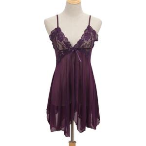 Conjunto <span class=keywords><strong>de</strong></span> Lencería Romántica Transparente y Seductora <span class=keywords><strong>de</strong></span> Estilo Europeo y Americano, Camisón Sexy con Tirantes - Product Image 5