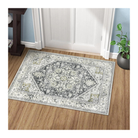 Persian Washable Polyester Tufted Non-Skid TPR Foldable Entrance Carpet Rugs for Indoor Use Machine Washable Runner