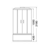 Cabine de douche intelligente Quadrant avec design encadré et affichage numérique, idéale pour les salles de bain compactes