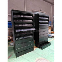 Armoire à cigarettes en métal verrouillable populaire en Australie, armoire à tabac avec poussoir noir, 9 étagères et 1 tiroir de rangement
