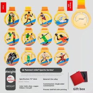 Médaille en métal personnalisée en alliage <span class=keywords><strong>de</strong></span> zinc, design 3D, pour la glisse sur glace, le judo, le badminton, vente en gros - Product Image 2