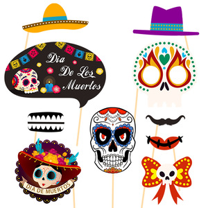 2026 Artículos de Papel para Fiestas <span class=keywords><strong>del</strong></span> Día de Muertos y <span class=keywords><strong>Carnaval</strong></span> Mexicano Transfronterizo: Gafas y Letreros de Mano. Venta al por Mayor Disponible. - Product Image 4