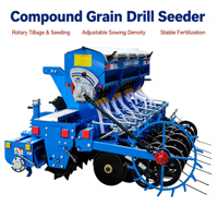 Semoir à grains composé 12 rangs à trémie unique, machine de semis rotative pour labourage, unités de semis indépendantes pour blé, soja, orge
