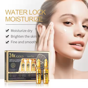 Sérum Ampoule <span class=keywords><strong>Acide</strong></span> Antioxydant et Meilleure Vente Or Bio 24K, Blanchissant, Anti-Âge, Raffermissant, Hydratant, Lissant, avec Vitamine C pour le <span class=keywords><strong>Nez</strong></span> - Product Image 3