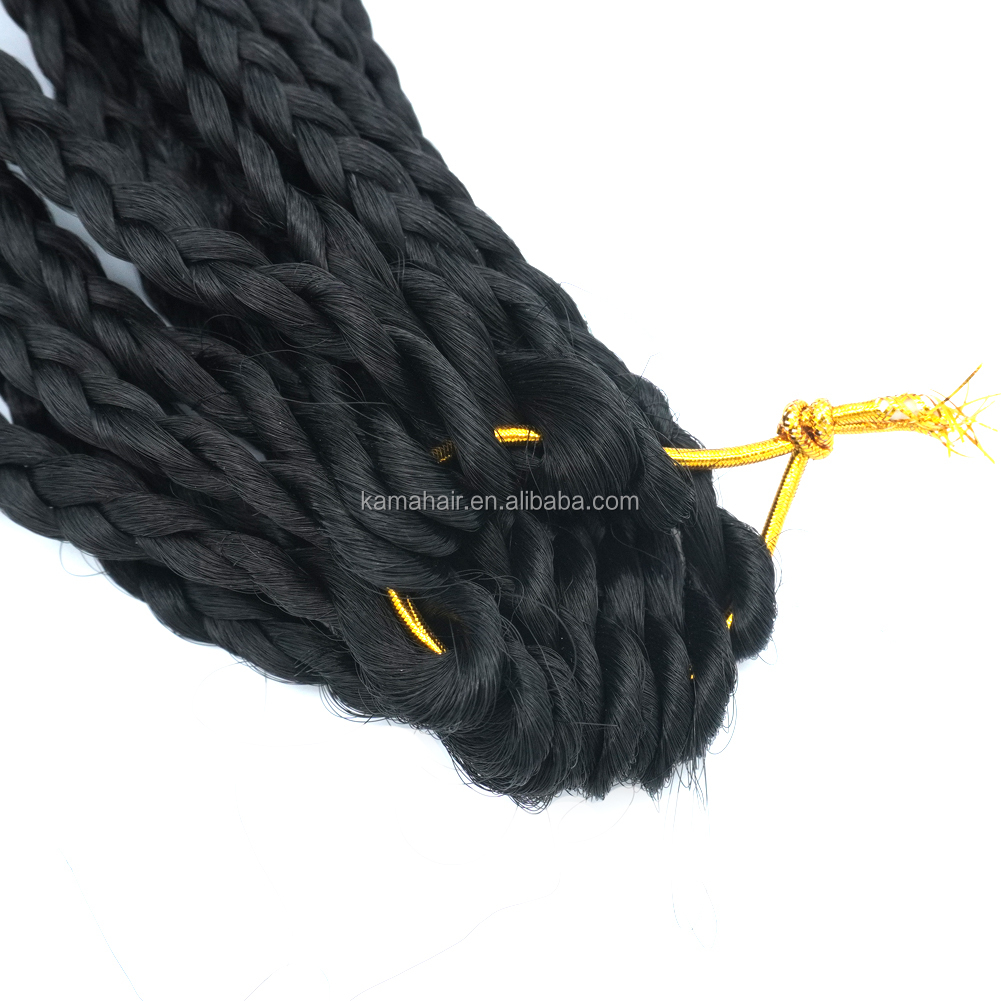 KAMA Pre-Looped Dyed Synthetic Braids Soft Hair Extensions Boho Box Jumbo River Loco Butterfly Crochet Single Weft Hair Waving Detail Section 3