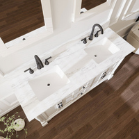 Meubles de salle de bain préfabriqués en contreplaqué avec double vasque de 60 po ou vasque simple de 48 po, livraison gratuite depuis notre stock local aux États-Unis