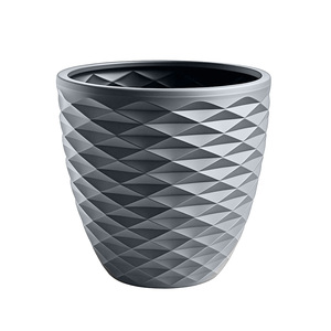 Maceta <span class=keywords><strong>de</strong></span> plástico con patrón <span class=keywords><strong>de</strong></span> diamante con diseño geométrico Superficie texturizada Maceta interior/exterior <span class=keywords><strong>para</strong></span> plantas - Product Image 1