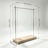 Présentoir îlot transparent en acrylique pour vêtements, Portant de sol pour vêtements de boutique féminine, Support d'affichage personnalisé pour toute la boutique
