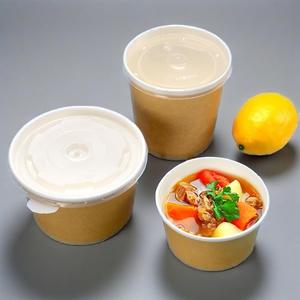 ถ้วยกระดาษคราฟท์แบบใช้แล้วทิ้งถ้วยกระดาษสำหรับใส่ซุปและข้าวต้ม - Product Image 4