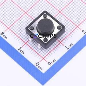 TSF001B05526A03 Tactile Switch DIP-4P,12x12mm Switch Round Button 2.6N Through Hole 12mm - Product Image 1