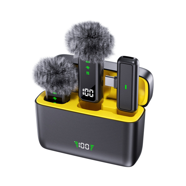 T68 Digital Wireless Lavalier Microphone Professional Clip-on wireless Microphone for Recording Live Streaming Noise Reduction