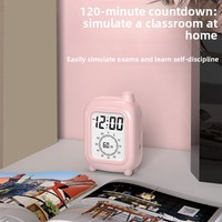 AIKS AK-2A28 Jam Alarm Timer Visual Mini Bentuk Koper Desain Minimalis Modern Jam Digital LCD Senyap dengan Tampilan Suhu