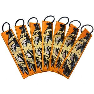 Porte-clés personnalisé en tissu doux avec lettres et logo imprimés, broderie double face - Product Image 1