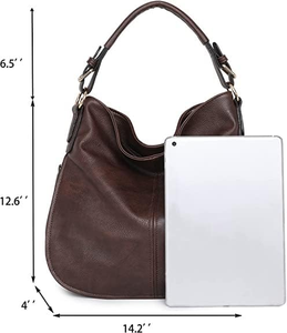 Grand sac fourre-tout en cuir PU pour femmes, idéal pour <span class=keywords><strong>le</strong></span> travail, avec fermeture éclair, sac de voyage spacieux et sac à main, sac à bandoulière pliable pour un usage quotidien, cadeau - Product Image 3