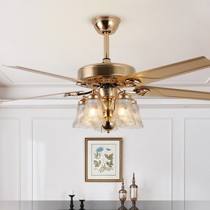 Ventilador de Techo <span class=keywords><strong>con</strong></span> Luz para Comedor, Estilo Europeo de Lujo, <span class=keywords><strong>con</strong></span> Control Remoto, Nuevo Diseño, 6 Velocidades, Regulable - Product Image 3