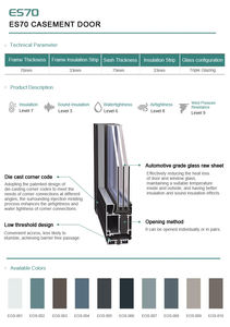 Modern Style Coastal Home Entry <strong>Doors</strong> Premium Hurricane-Resistant Double Glass Aluminum Swinging Exterior Shutters - Product Image 6