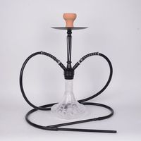Chicha Arabe Tendance Nouveau Style en Alliage d'Aluminium Forme Simple, Ensemble Chicha Double Tuyau