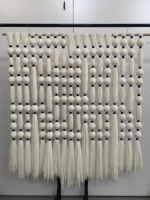 Décoration murale en fibres tissées à la main avec pompons pour hôtel de luxe, salon, restaurant, décoration intérieure