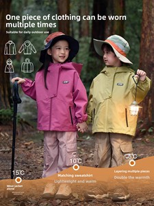 <span class=keywords><strong>Manteau</strong></span> à capuche zippé 3-en-1 imprimé pour filles, collection <span class=keywords><strong>Printemps</strong></span> 2026, nouvelle collection Charge Treasure - Product Image 1