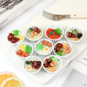 โมเดลชามข้าวจำลองขนาดเล็ก, พวงกุญแจรูปอาหารจำลอง, ของตกแต่งของเล่นอาหารว่างสไตล์จีน - Product Image 3