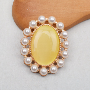 Grosir Batu Opal Mutiara Oval <span class=keywords><strong>2.3</strong></span>*2.8cm dengan Alas Logam, Rhinestone Datar untuk Dijahit pada Jepit Rambut - Product Image 5