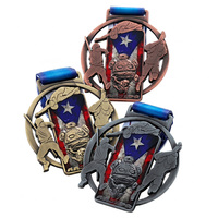 Médaille de récompense en alliage de zinc moulé sous pression, bronze, argent, laiton, avec gaufrage 3D, creuse, pour softball et baseball, conception personnalisée, logo métallique