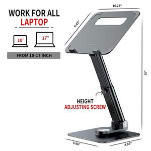 Soporte Plegable Portátil para Laptop, Ajustable en Altura, Soporte Ergonómico de Aluminio para Macbook Pro, Venta al Por Mayor - Product Image 3