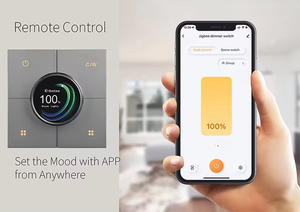 Interruptor de Pared Inteligente AICITY 2025, 86x86mm, Tuya/Life, Inalámbrico, con Pantalla Táctil y Perilla de Atenuación, Control Remoto por Aplicación, Compatible con Alexa y Google Home - Product Image 4
