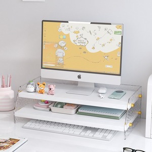Desktop Monitor Stand With Storage <b>Shelf</b> For Office <b>Desk</b> Organization Rectangle Shape Standing Type Multipurpose Organizer - Product Image 4