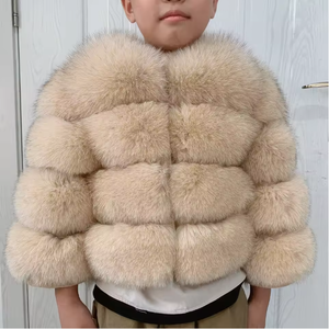 Giacca in Vera Pelliccia di Procione per Bambini, Adatta per Ragazze <span class=keywords><strong>e</strong></span> Ragazzi da 1 a 16 Anni, Best Seller, Cappotto in Vera Pelliccia di <span class=keywords><strong>Volpe</strong></span> per Bambini - Product Image 4