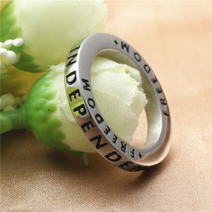 European American Style Titanium Steel Letter <b>Ring</b> Retro <b>Silver</b> Women's Fashion Jewelry Gift - Product Image 2