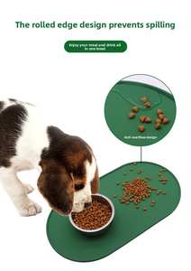Tapis de gamelle pour animaux de compagnie en silicone léger, écologique, personnalisé OEM, de qualité alimentaire, imperméable, arrondi, pour chien et chat, antidérapant, facile à nettoyer - Product Image 2