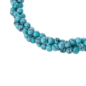 Pulsera de Cuentas Finas de Turquesa con 3 Hileras de Piedras Naturales Retorcidas WENCHI TWB811 - Product Image 3