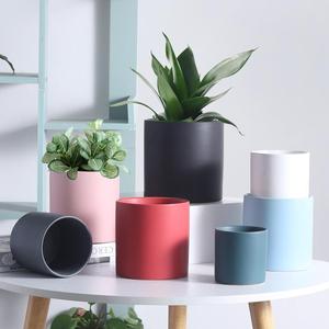 <span class=keywords><strong>Pot</strong></span> de fleur en céramique de style européen émaillé plateau de plantes vertes circulaire créatif utilisation de jardin intérieur ensemble de maison personnalisé simple - Product Image 3