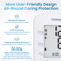 TRANSTEK Fournisseur Médical Bras Supérieur Sans Fil BP Machine Tenciometro Numérique Intelligent Tensiomètre avec Bluetooth