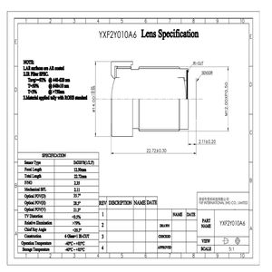 Yüksek çözünürlüklü 1300W 4K sabit odak küçük Lens Cctv Lens 6G + 1IR-CUT IMX377 1/3 "12mm kurulu Ir sualtı Drone Lens - Product Image 2