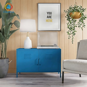 Meuble de classement métallique moderne au design minimaliste, réglable, étanche, résistant à l'humidité, facile à nettoyer, avec serrure à clé, idéal pour le salon - Product Image 6