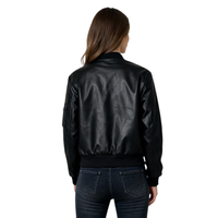 Veste de motard en cuir PU courte pour femme, style urbain printemps-automne, avec fermeture éclair – Grande Vente