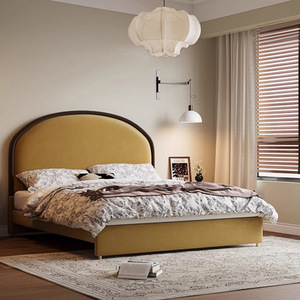 Luxury King Queen Size Wooden Bed Frame Floating Vintage Double Bed Modern Bedroom <strong>Furniture</strong> Upholstered Soft Bed <strong>Smart</strong> - Product Image 4